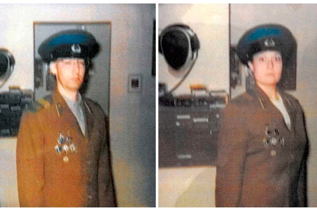 Diese undatierten Fotos zeigen Walter Glenn Primose, auch bekannt als Bobby Edward Fort, und seine Frau Gwynn Darle Morrison, auch bekannt als Julie Lyn Montague, angeblich in Uniformen des KGB.