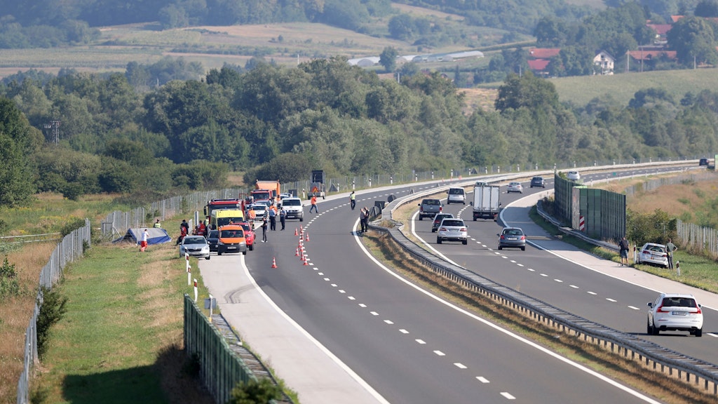 Der Ort des Unglücks auf der Autobahn in der Nähe von Zagreb.