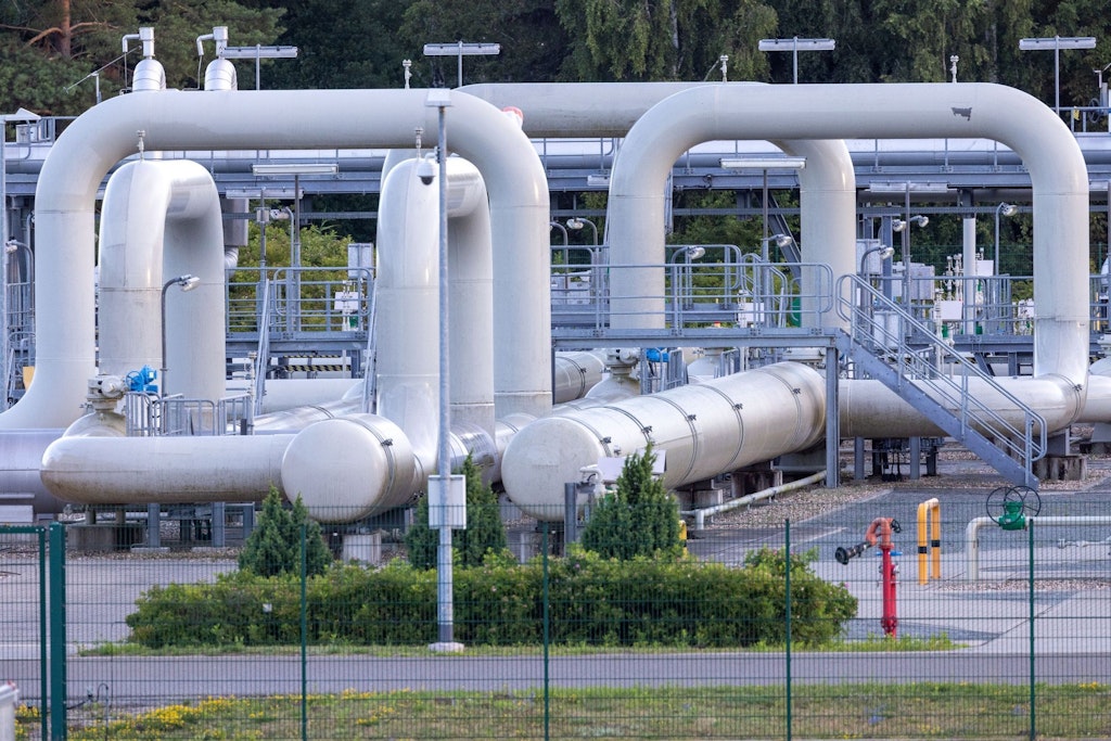 Rohrsysteme in der Gasempfangsstation der Ostseepipeline Nord Stream 1. (Archivbild)