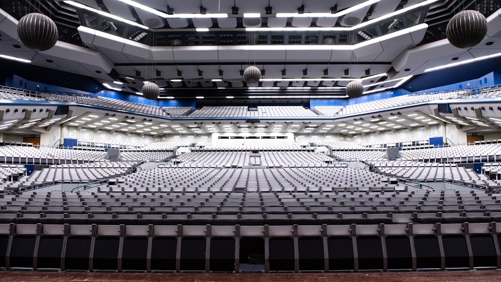 Schön viel Platz, leider ungenutzt: Einer der beiden großen Säle des ICC. Einer hat 3000, der andere 5000 Sitzplätze.
