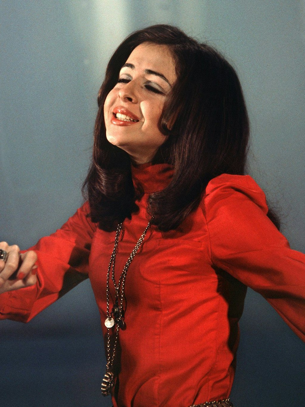 Vicky Leandros, der 70-er Jahre, als sie mit „Theo, wir fahr’n nach Lodz“ auf Platz eins in den deutschen Hitparaden stand.