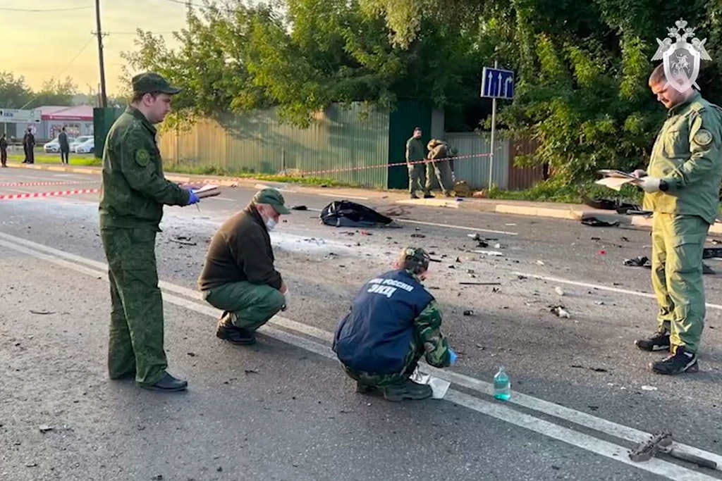 Spurensuche am Ort der Explosion westlich von Moskau, der Darja Dugina zum Opfer fiel.
