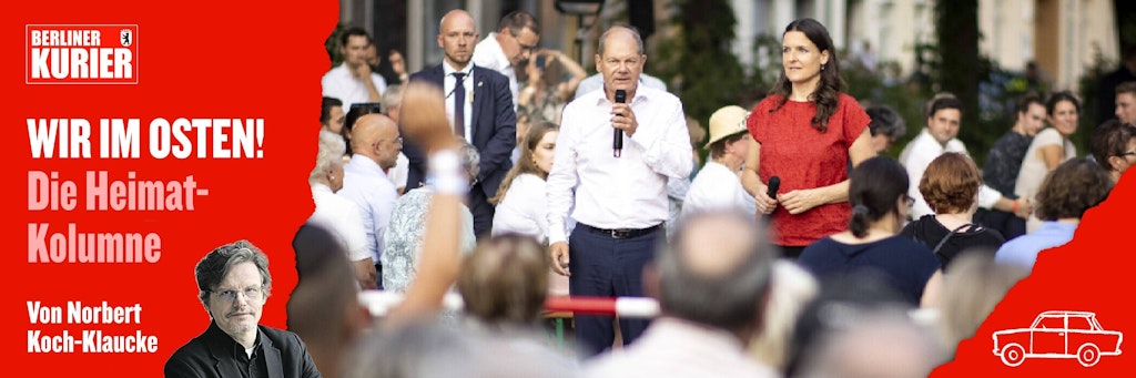 Bundeskanzler Olaf Scholz spricht bei dem Bürgertreff in Neuruppin. Dort fällt auch der Satz, der mit „Niemand hat vor“ beginnt.