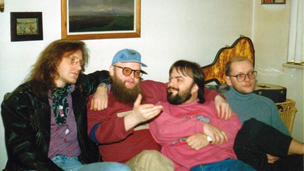 Privater Schnappschuss von MTS aus den 90er-Jahren: Frank Sültemeyer, Mike Schafmeier, die Band-Gründer Thomas Schmitt und Herbert Treichel (starb 2011).