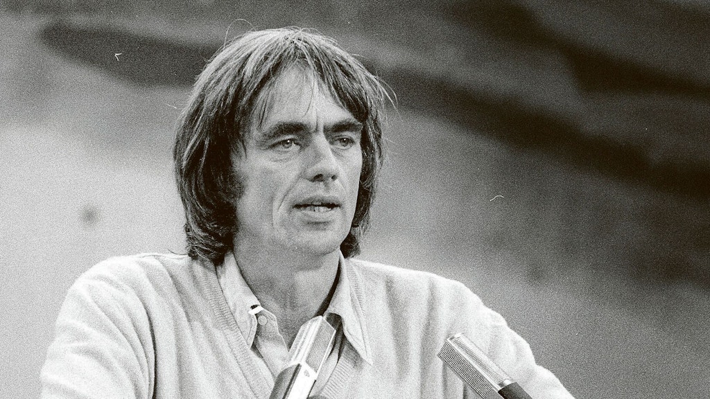 Hans-Christian Ströbele bei einem Grünen-Parteitag 1986.