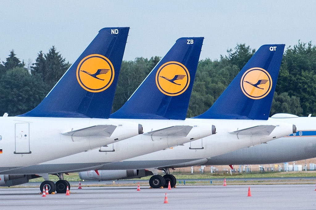 Flugzeuge der Lufthansa am Boden. Am Freitag geht nicht viel bei der deutschen Airline. Die Piloten streiken.