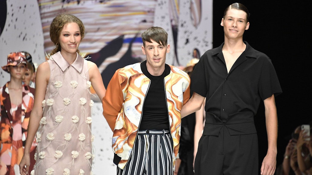 Kilian Kerner mit Models bei der KXXK Fashion Show im Rahmen der MBFW auf der Berlin Fashion Week Spring/Summer 2020. 