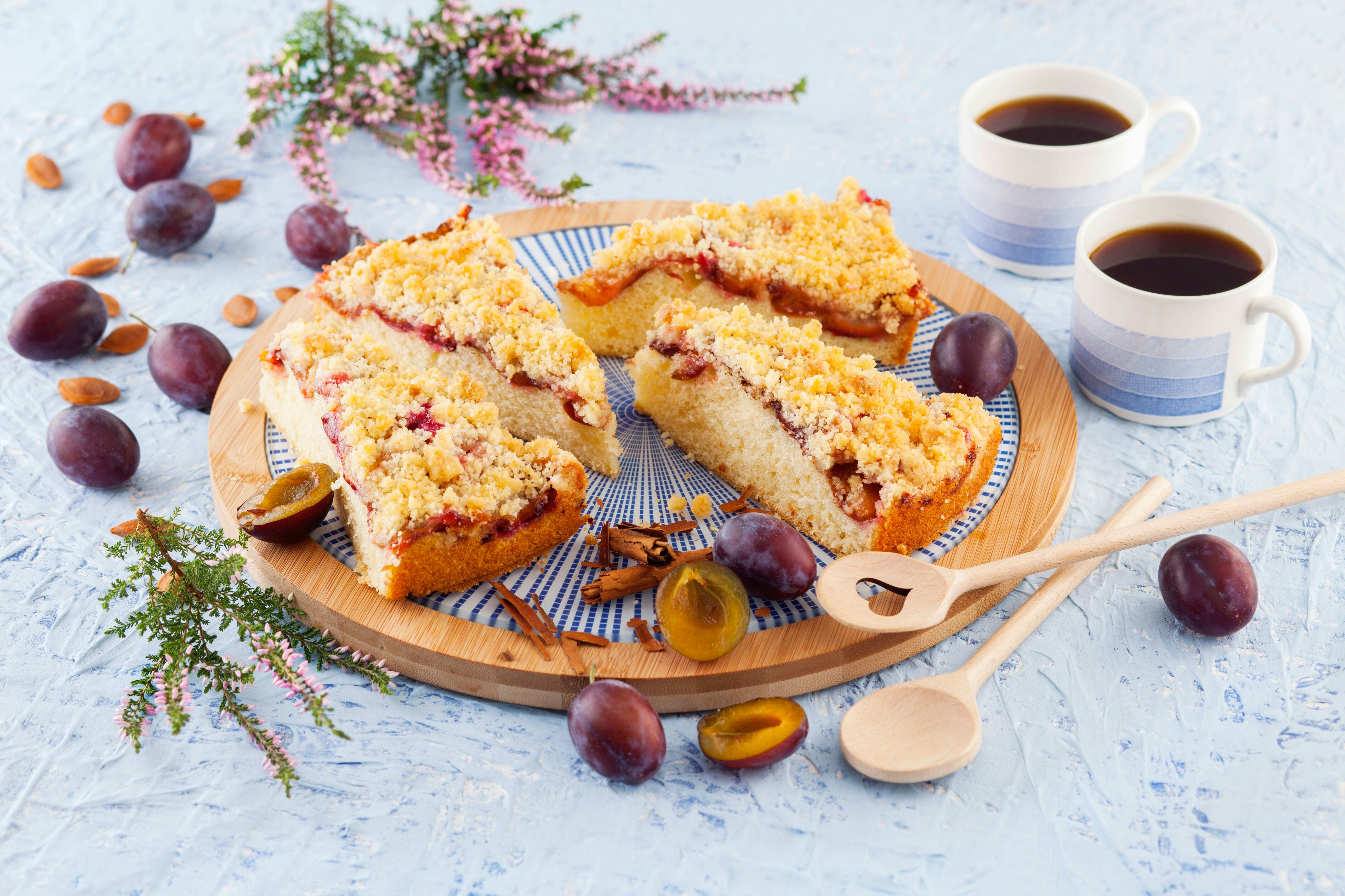 So zart, so lecker! Rezept für Pflaumenkuchen mit Streuseln: Oben ...