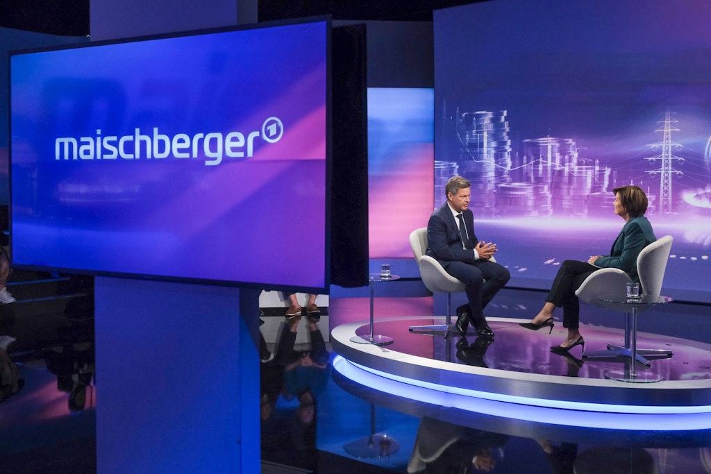 Bundeswirtschaftsminister Robert Habeck in der Talkshow Maischberger