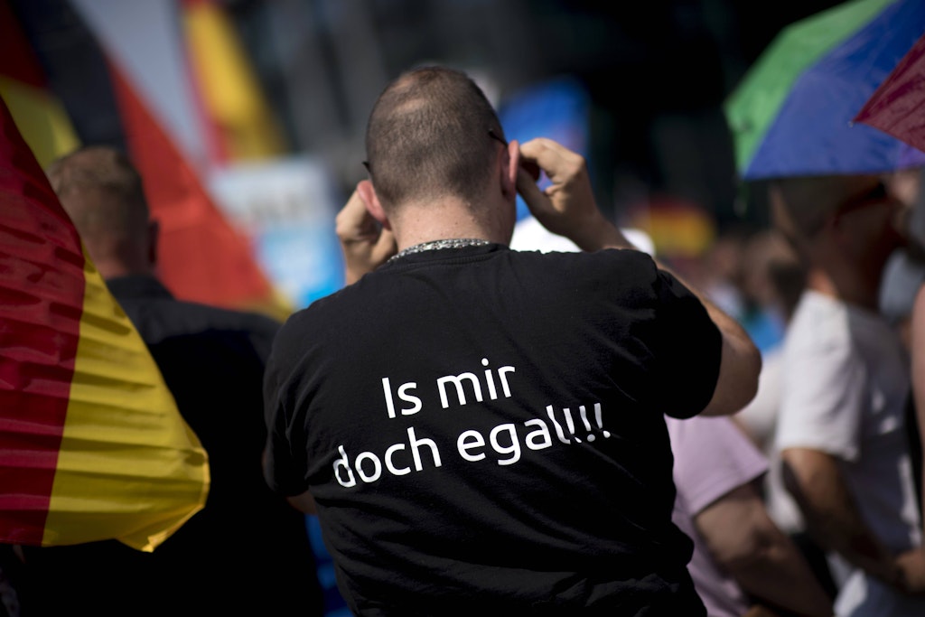 Teilnehmer einer AfD-Demonstration in Cottbus im Jahr 2018.