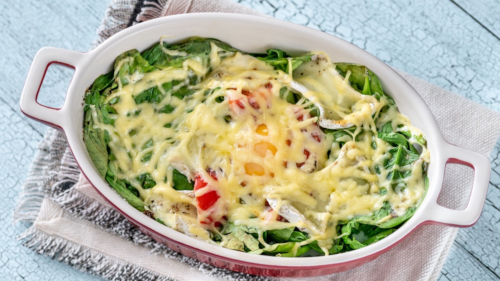 A little less cheesy than the King Charles version: eggs stuffed with cheese.