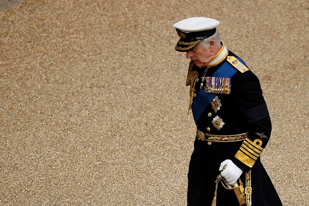 König Charles III. auf dem Weg zur Beerdigung von Queen Elizabeth II.