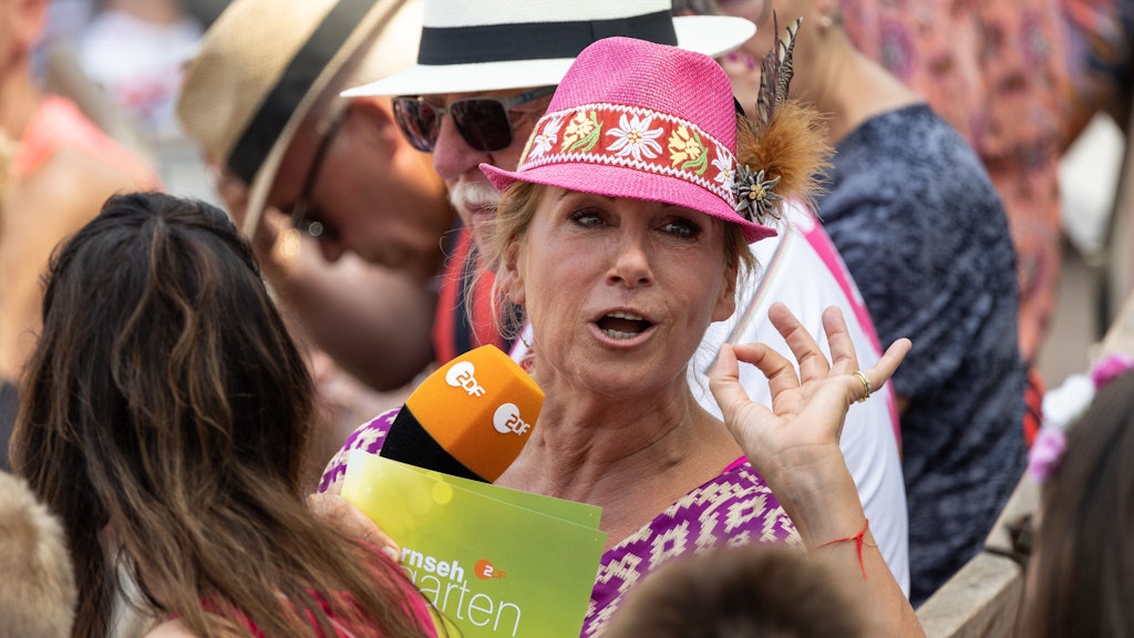 Immer einen flotten Spruch auf den Lippen: ZDF-Fernsehgartenmoderatorin Andreal Kiewel. Die Sendung gibt es seit 1986. 