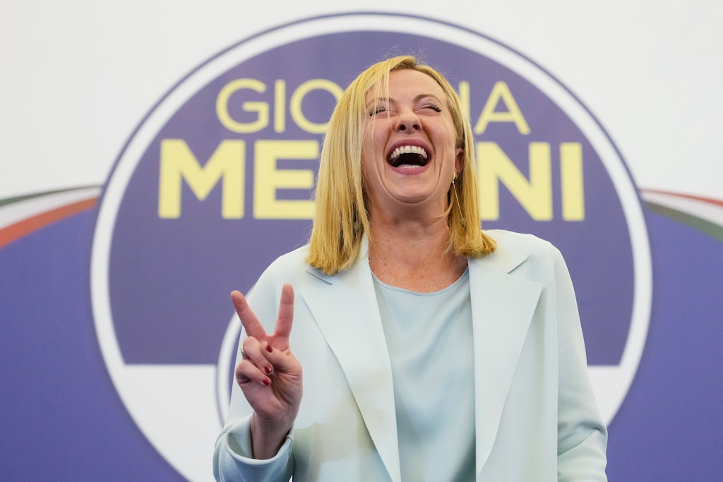 Giorgia Meloni, Vorsitzende der rechtsradikalen Partei Fratelli d'Italia (Brüder Italiens).