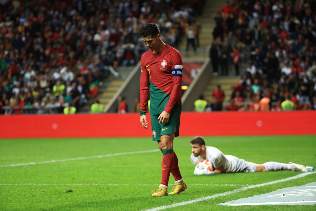 Portugals Cristiano Ronaldo ist den Verzweiflungstränen nahe. Beim 0:1 gegen Spanien versiebte er vier Torchancen.