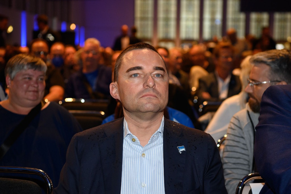 Investor Lars Windhorst während der Mitgliederversammlung von Hertha BSC. 