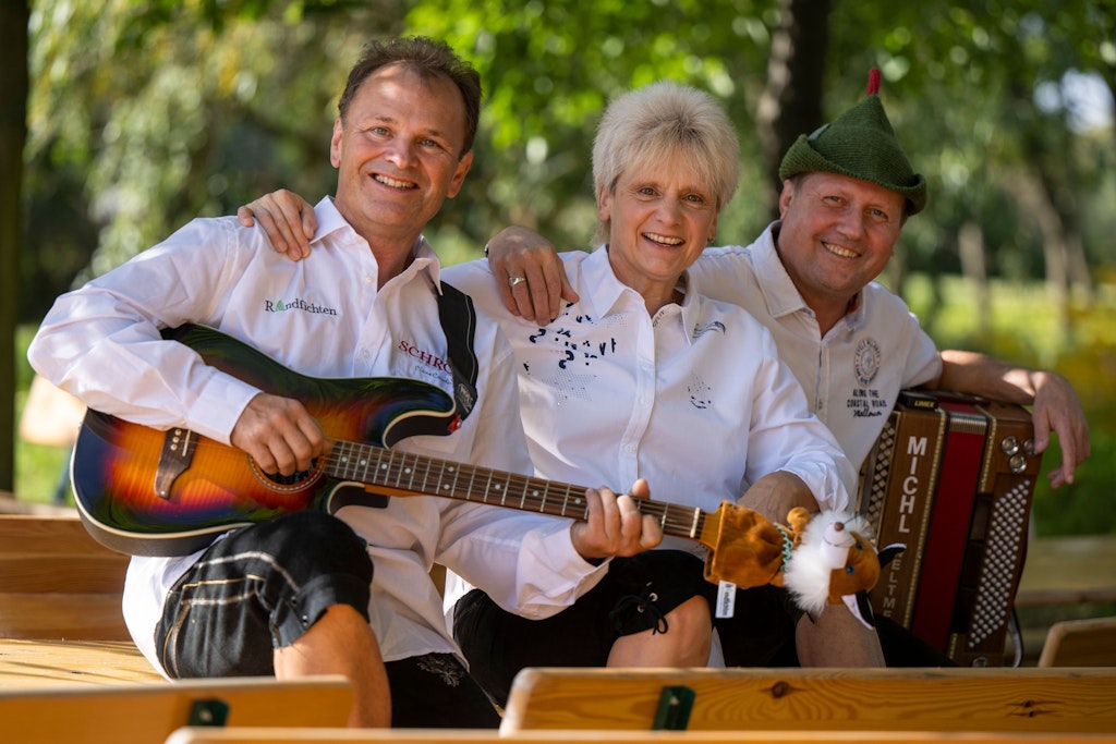 Die Mitglieder der Band De Randfichten, René Schröder (l.), Marion Frank und Michael Rostig.