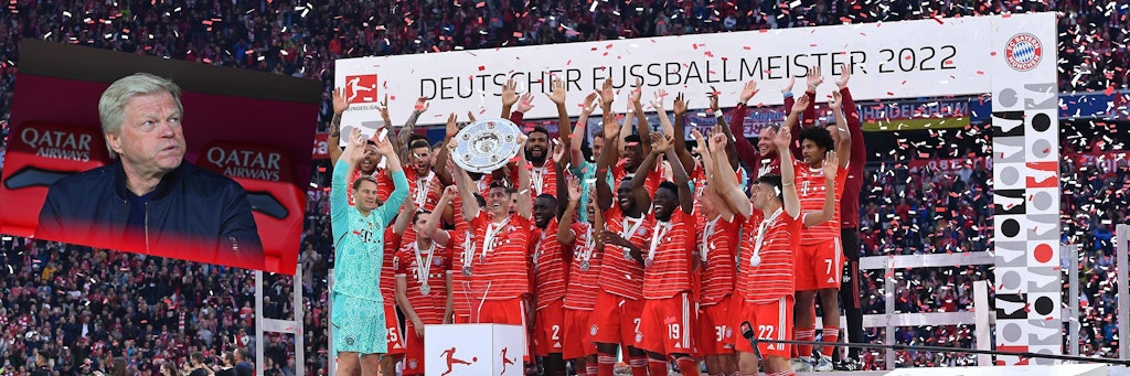 Selbst Bayern-Boss Oliver Kahn scheint das Münchner Abonnement auf die Deutsche Meisterschaft Sorge zu bereiten.