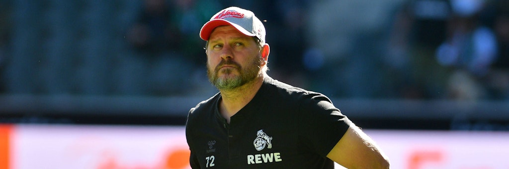 Steffen Baumgart, Trainer des 1. FC Köln, machte vor dem Rheinderby bei B<b>orussia Mönchengladbach seinem Ärger über die Kölner Erwartungshaltung Luft.</b>