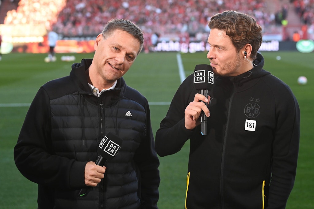 Oliver Ruhnert mit Dortmunds Trainer Edin Terzic, der als Spieler mal von Unions Manager bei den Sportfreunden Oestrich-Iserlohn gecoacht wurde.