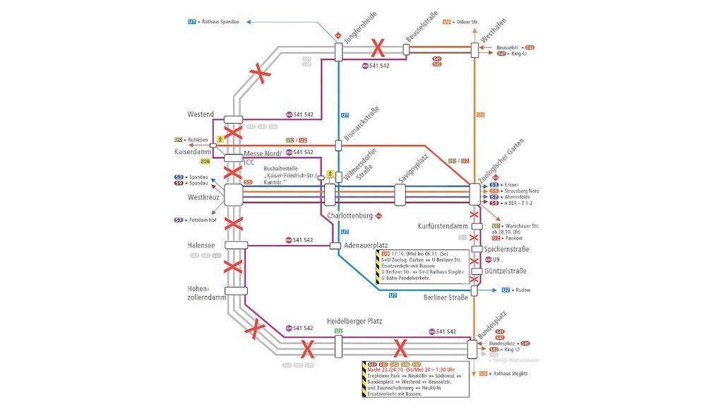 Die Ringbahn fährt Ende Oktober in der Westhälfte nicht.