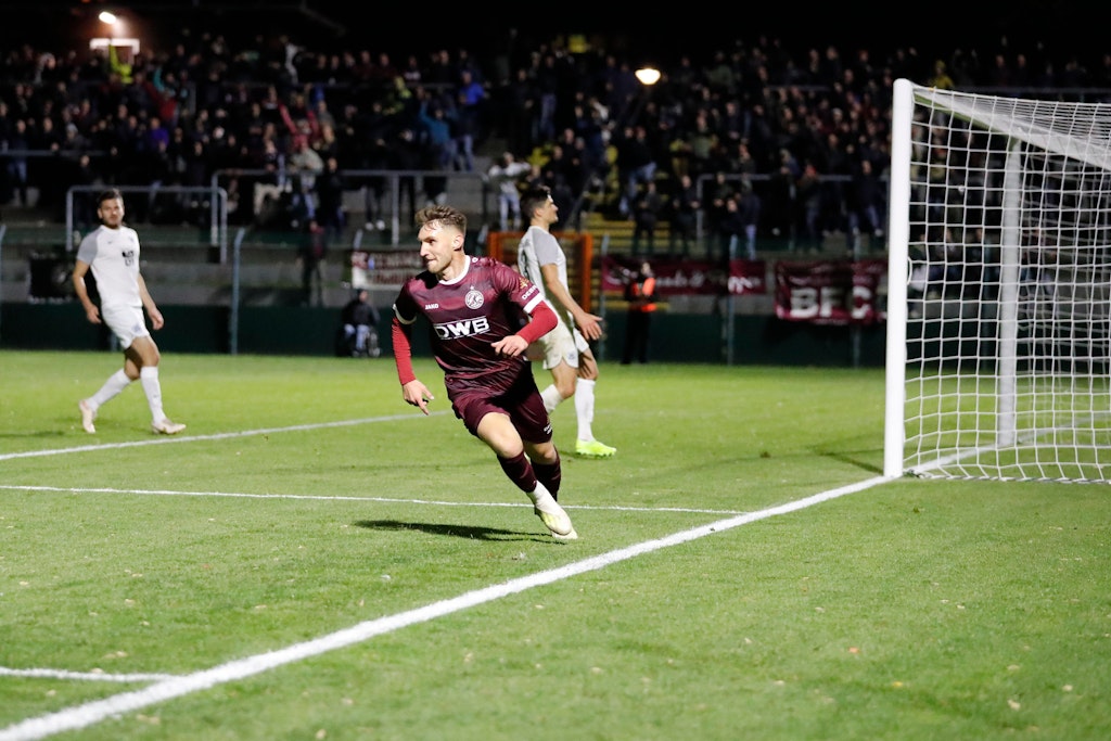 Einschießen, abdrehen, jubeln! Amar Suljic erzielte gegen Babelsberg seinen ersten Treffer für den BFC Dynamo. 