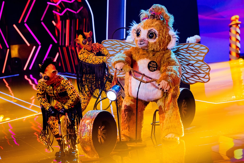 Goldi ist eigentlich total süß, hat aber trotzdem schlechte Laune. Wer ist nur der Masked Singer im Kostüm?