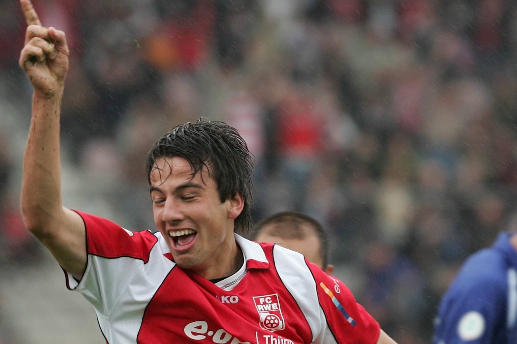 Das waren noch Zeiten: BFC-Star Christian Beck jubelt im Dress von RW Erfurt im August 2007 über einen Treffer beim 3:0 gegen Kickers Emden. 