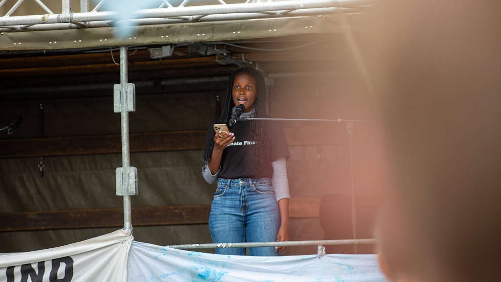 Vanessa Nakate hielt auch bei den Demonstrationen am Rande des G7-Gipfels in München eine Rede.