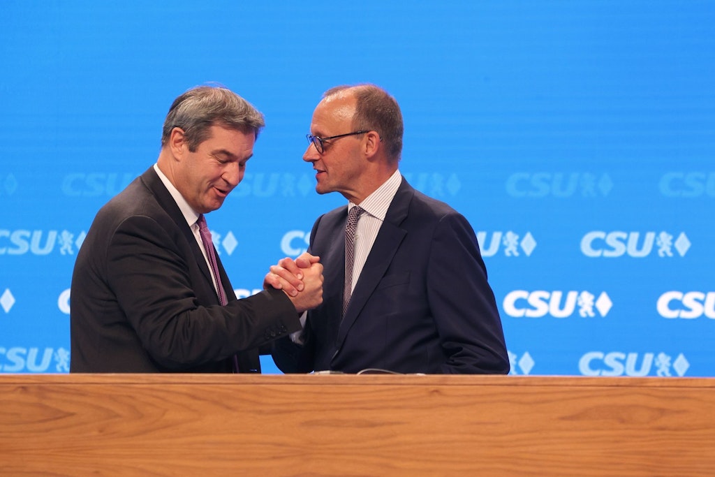 Die Chefs der Union: CSU-Boss Markus Söder und der CDU-Vorsitzende Friedrich Merz.