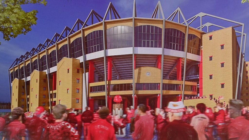 Auch von außen wird die neue Alte Försterei immer mehr zu einer Fußball-Kathedrale.