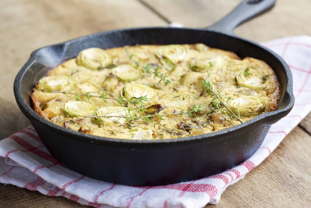 Eine leckere Rosenkohl-Frittata.