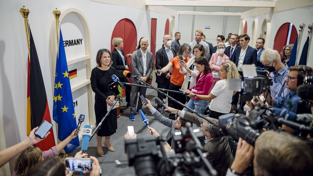 Deutschlands Außenministerin Annalena Baerbock beim UN-Klimagipfel in Ägypten.