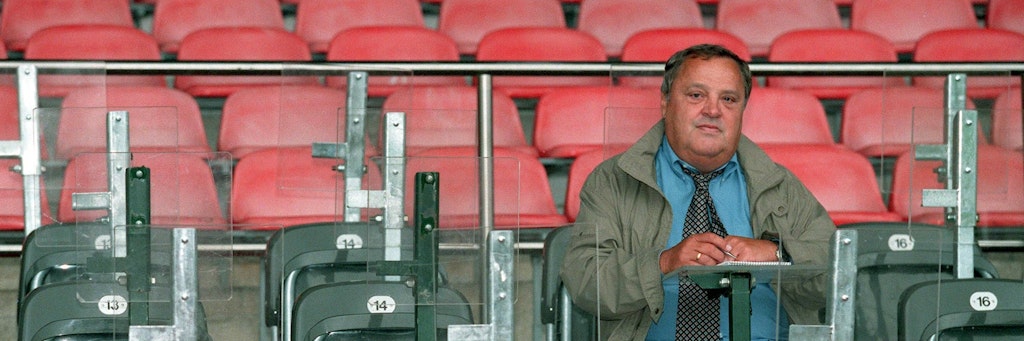Jürgen Nöldner als Reporter im Fußballstadion