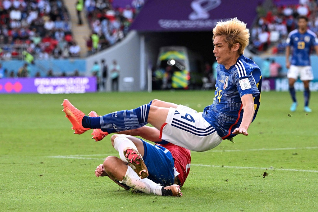 Japans Junya Ito haut es von den Beinden. Durch das 0:1 gegen Costa Rica sind die Chancen des deutschen Teams wieder gestiegen. 