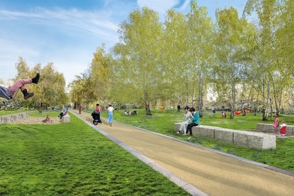 So soll der neue Mauerpark einmal aussehen. Die Sanierungsarbeiten dauern bis 2027