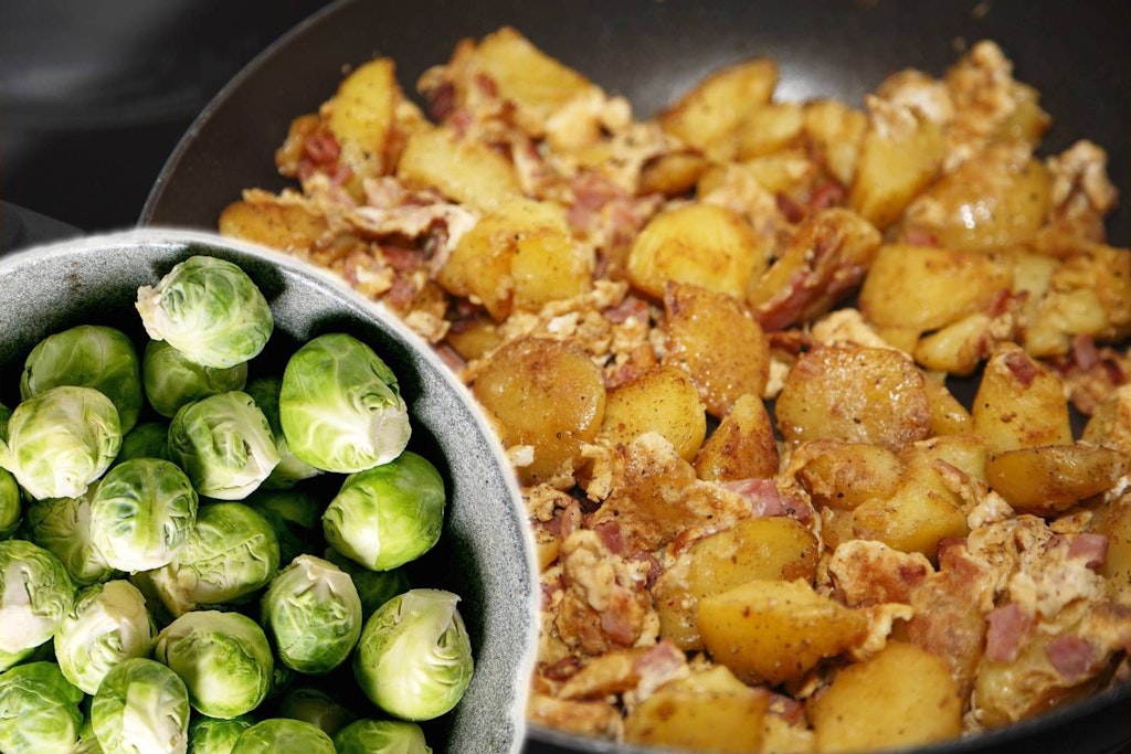 Bauernfrühstück mit Rosenkohl ist unfassbar lecker.
