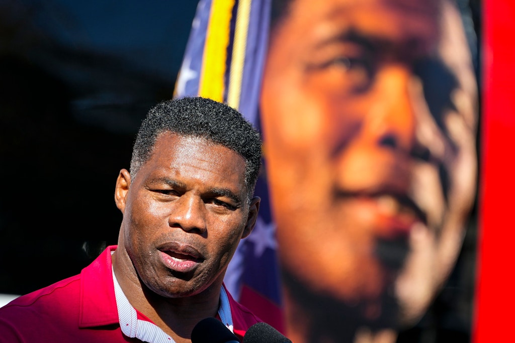 Trump-Kandidat Herschel Walker bei einem Wahlkampfauftritt in Georgia.