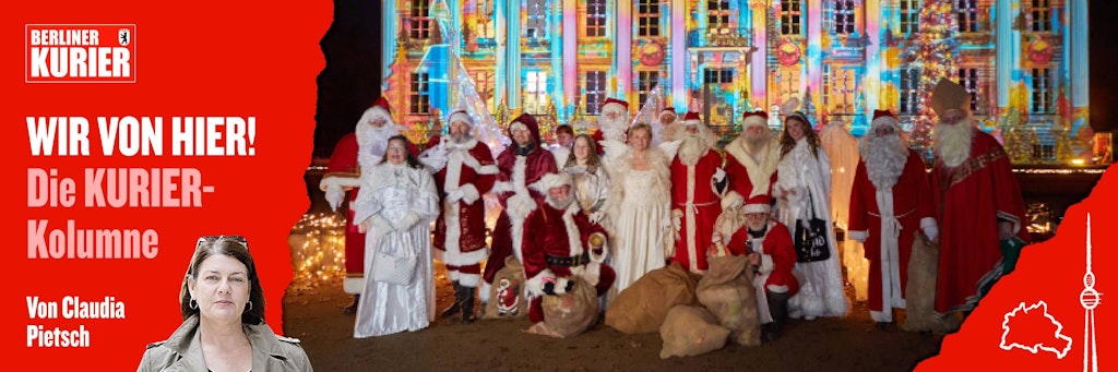 Diese vor dem Schloss in Berlin-Friedrichsfelde fotografierten Weihnachtsmänner mit Engeln sind einsatzbereit zum Fest. Aber auch in ihrer traditionellen Branche herrscht inzwischen Fachkräftemangel. 