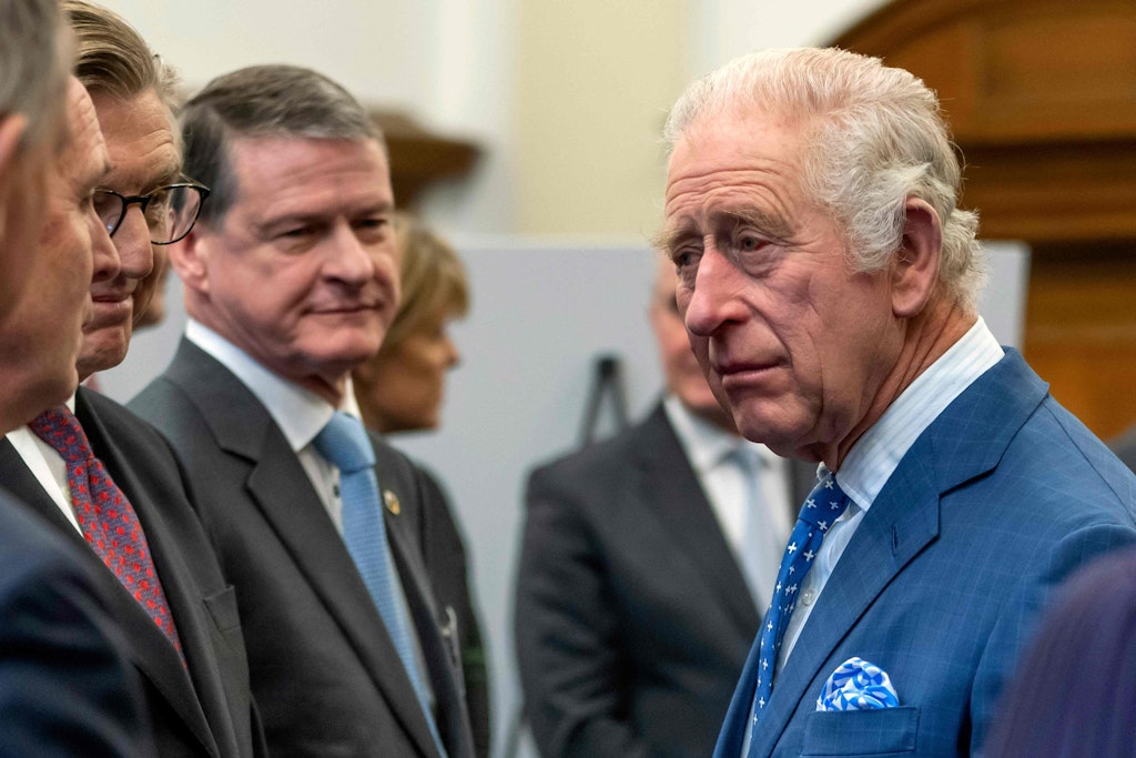 König Charles III. bei einem Empfang in London