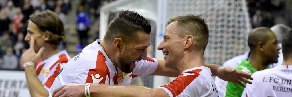 Die eisernen Legenden Torsten Mattuschka und Ronny Nikol sind noch heute für den 1. FC Union in der Traditionsmannschaft aktiv.