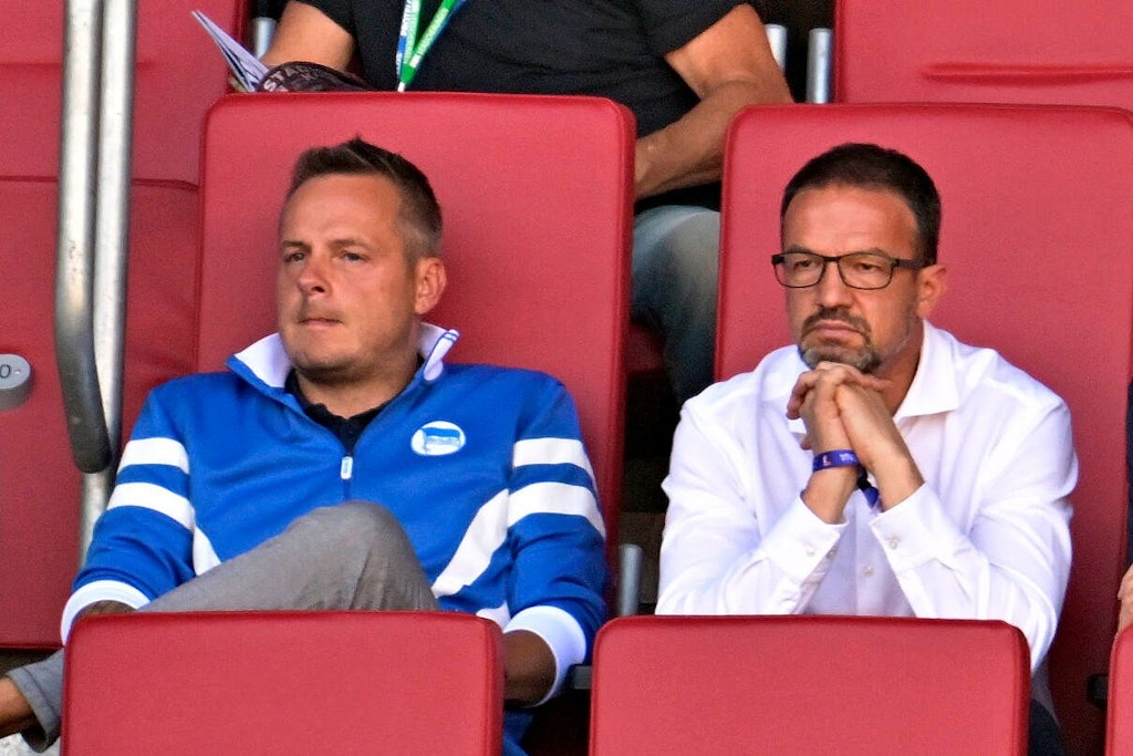 Mussten sich beschnuppern, arbeiten aber mittlerweile gut zusammen: Hertha-Präsident Kay Bernstein und Manager Fredi Bobic.