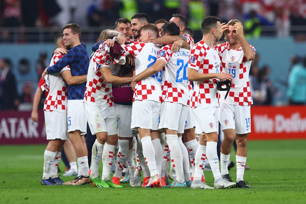 Kroatiens Spieler jubeln nach dem Abpfiff.