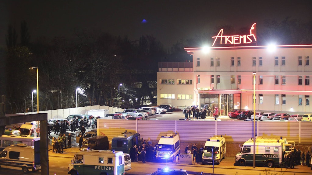 Die Razzia im April 2016 im Bordell „Artemis“, das sich nahe des Messegeländes am Funkturm befindet.
