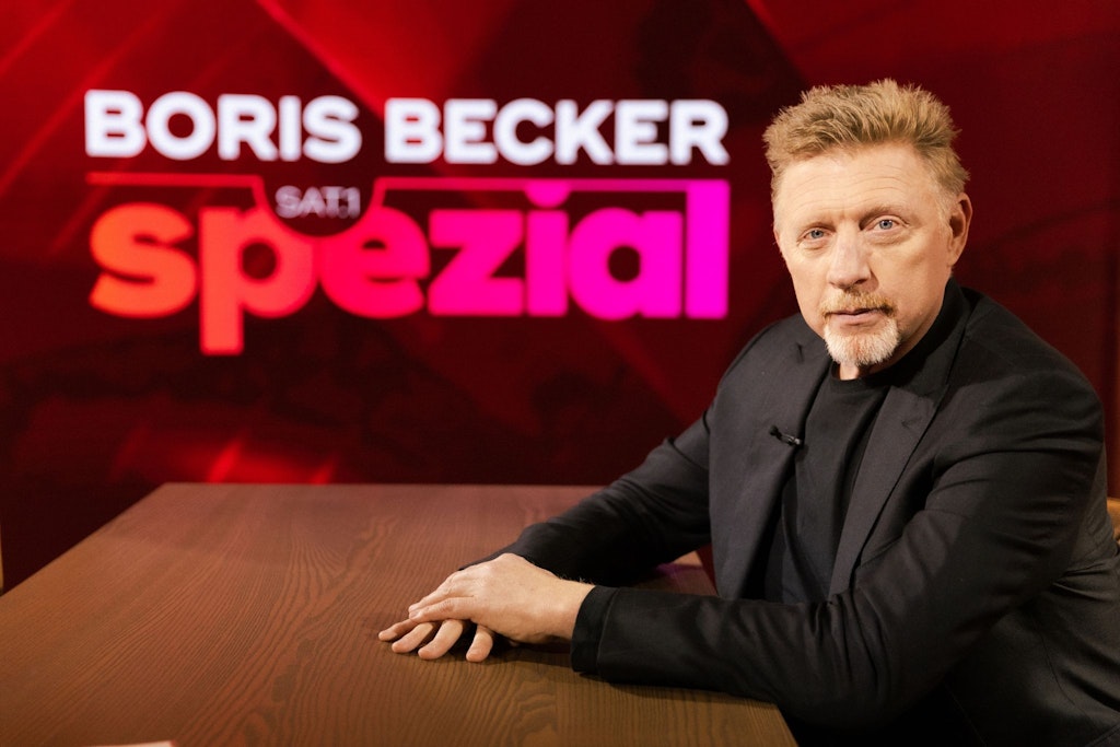 Tennis-Star Boris Becker im Studio bei Sat.1, wo das erste Interview nach seinem Gefängnis-Aufenthalt geführt wurde. 