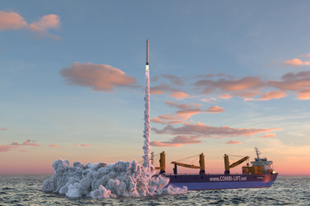 Von einem Schiff aus sollen Miniraketen ins All starten.