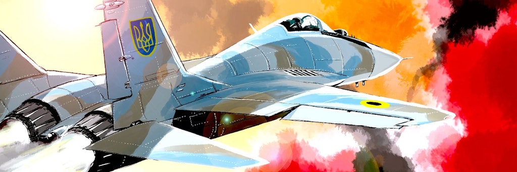 Der „Geist von Kiew“, für einen Manga-Comic gezeichnet von Juko Matsuda.