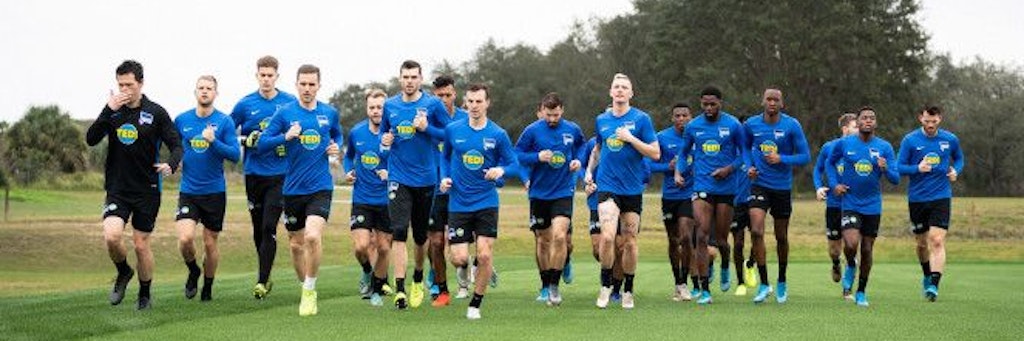 Dieses Foto spricht Bände: Von den Hertha-Profis, die im Januar 2020 in Florida trainierten, sind nur noch vier Spieler übrig. 