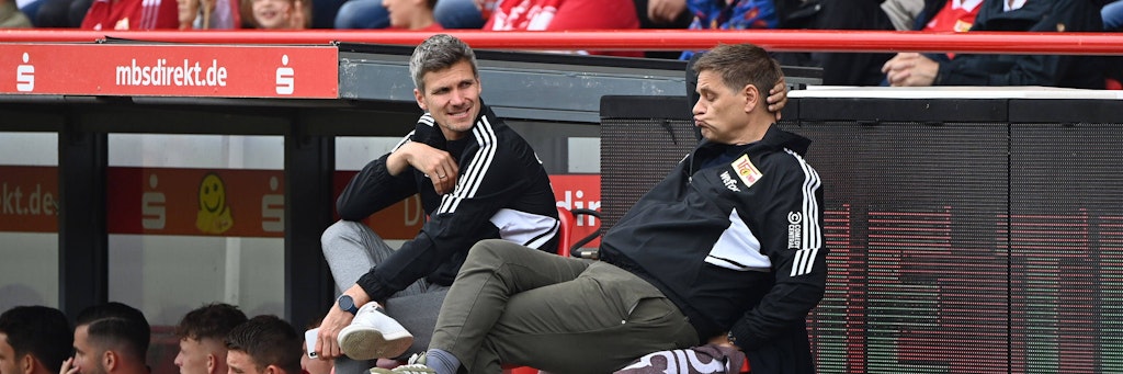 Michael Parensen im Gespräch mit Unions Manager Oliver Ruhnert