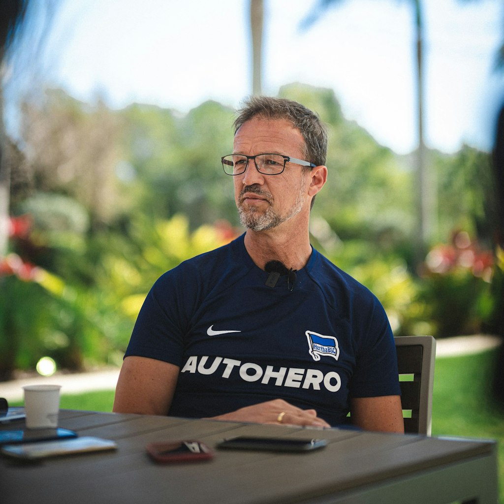 Hertha's manager Fredi Bobic is still in Florida and is looking forward to returning and then talking tacheles.